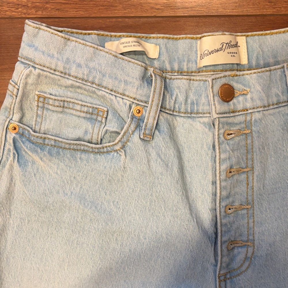 Universal Thread Light Blue Vintage Stretch Straight Distressed Jean Size 12/31R - Picture 7 of 13